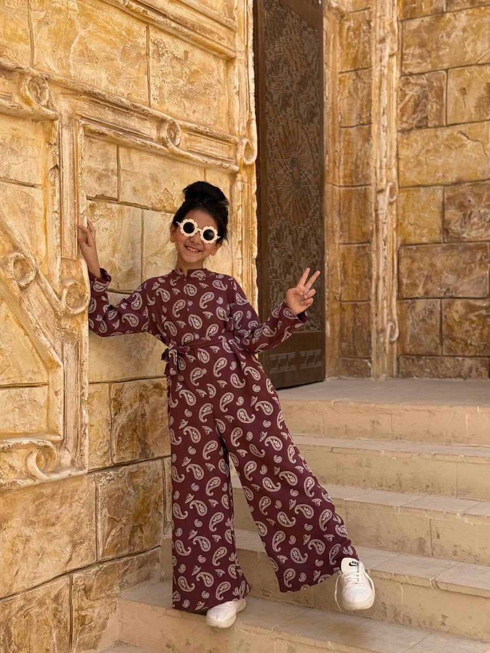 Sleeves printed jumpsuit (Girls)