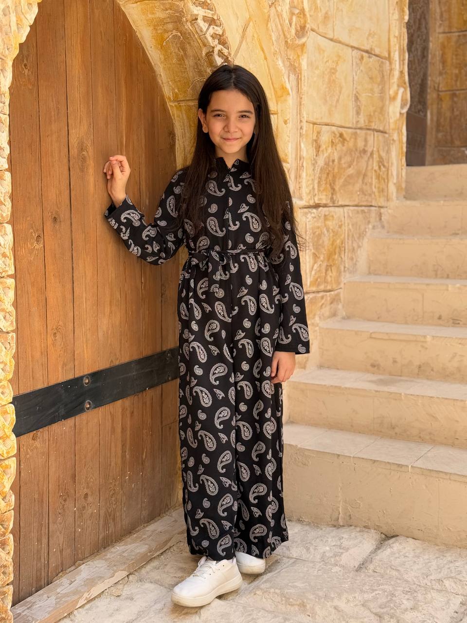 Sleeves printed jumpsuit (Girls)