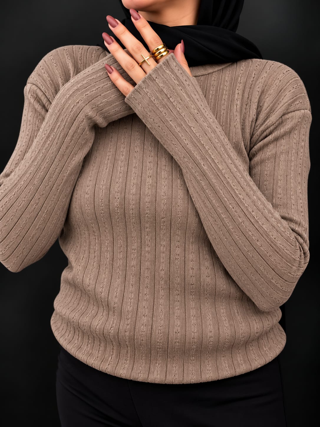 Chain Ribbed Sweater
