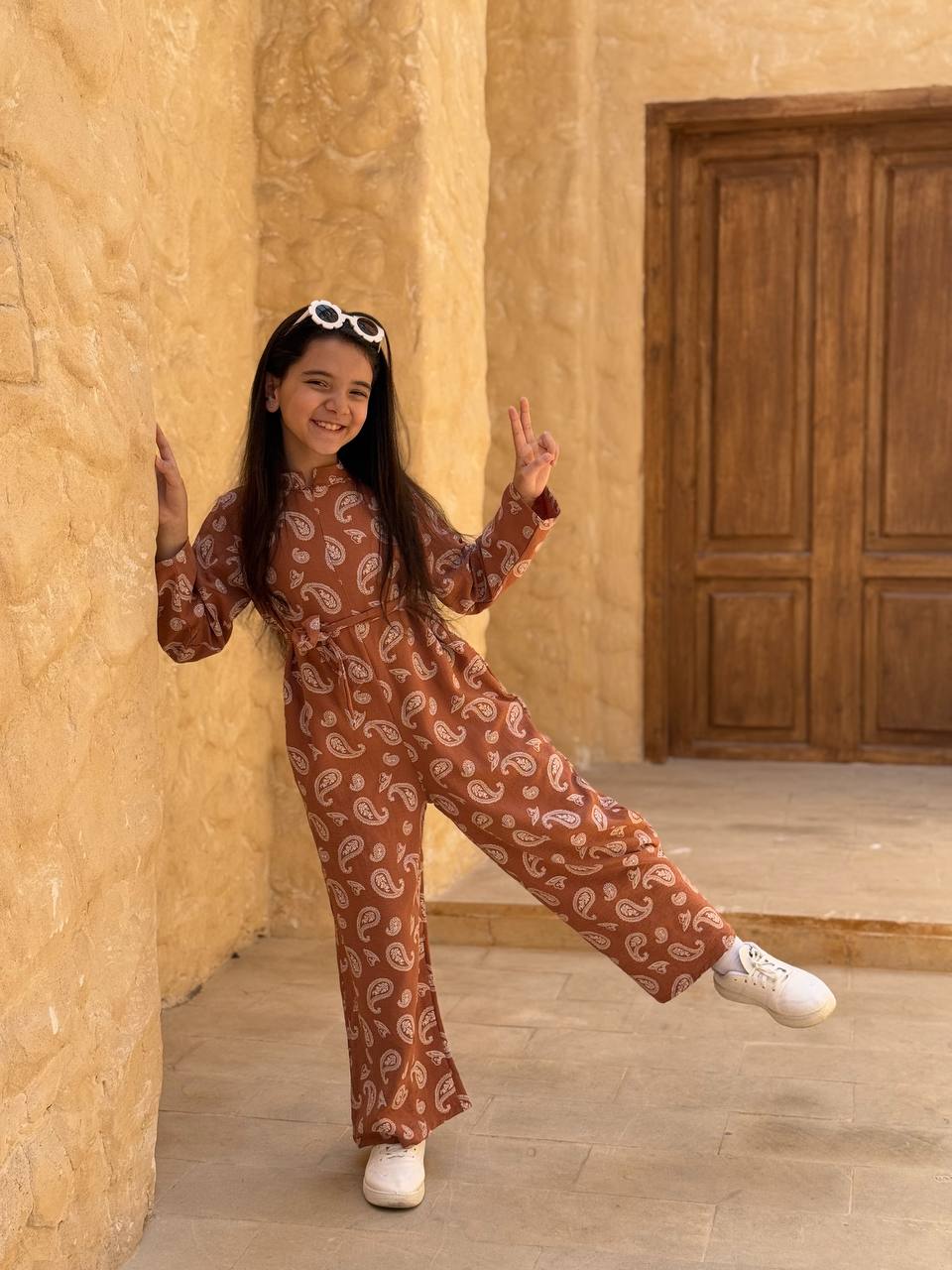 Sleeves printed jumpsuit (Girls)