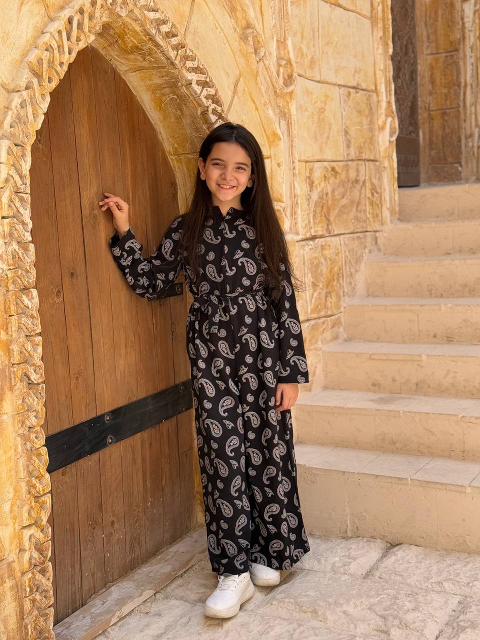 Sleeves printed jumpsuit (Girls)