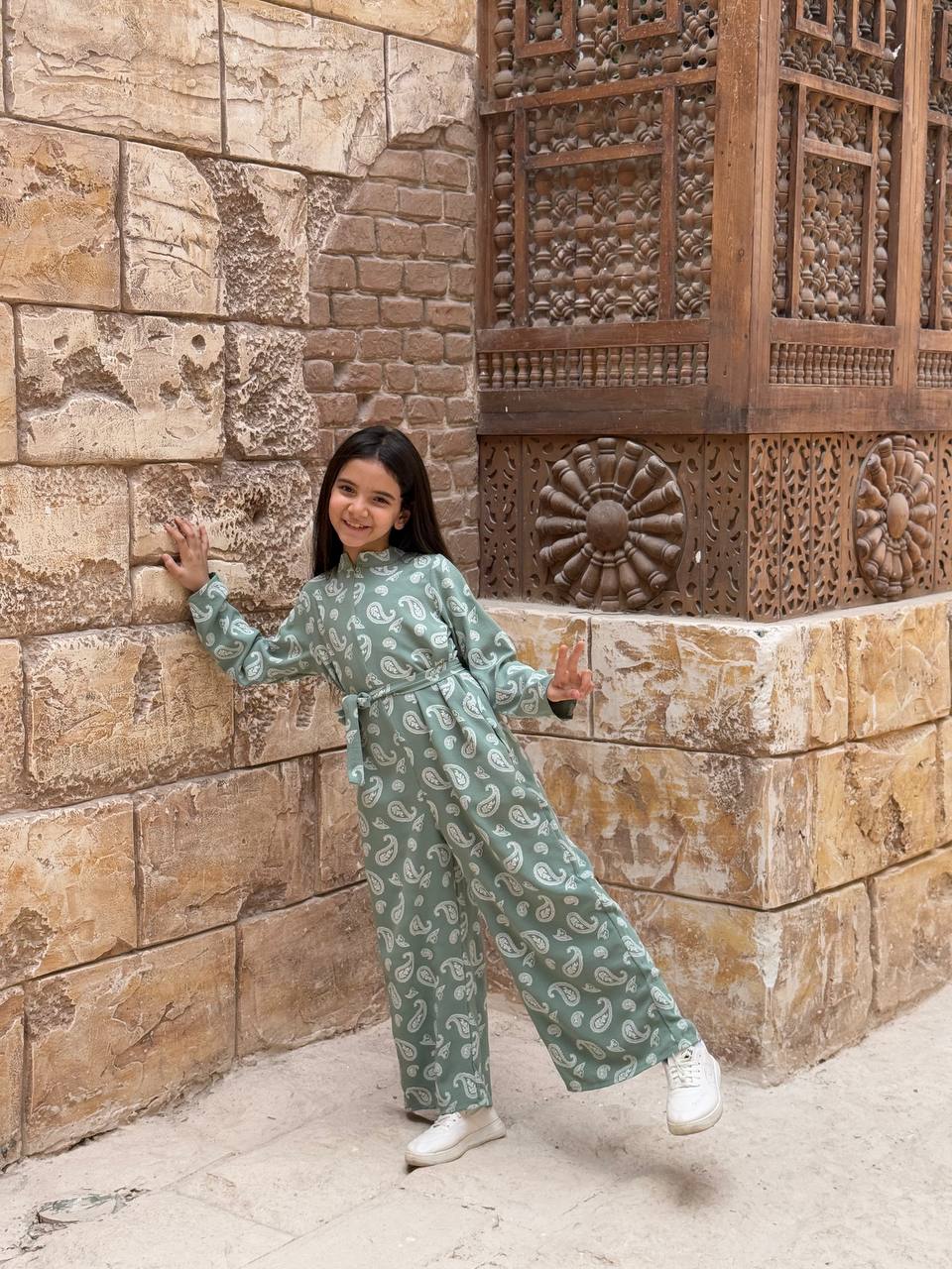 Sleeves printed jumpsuit (Girls)