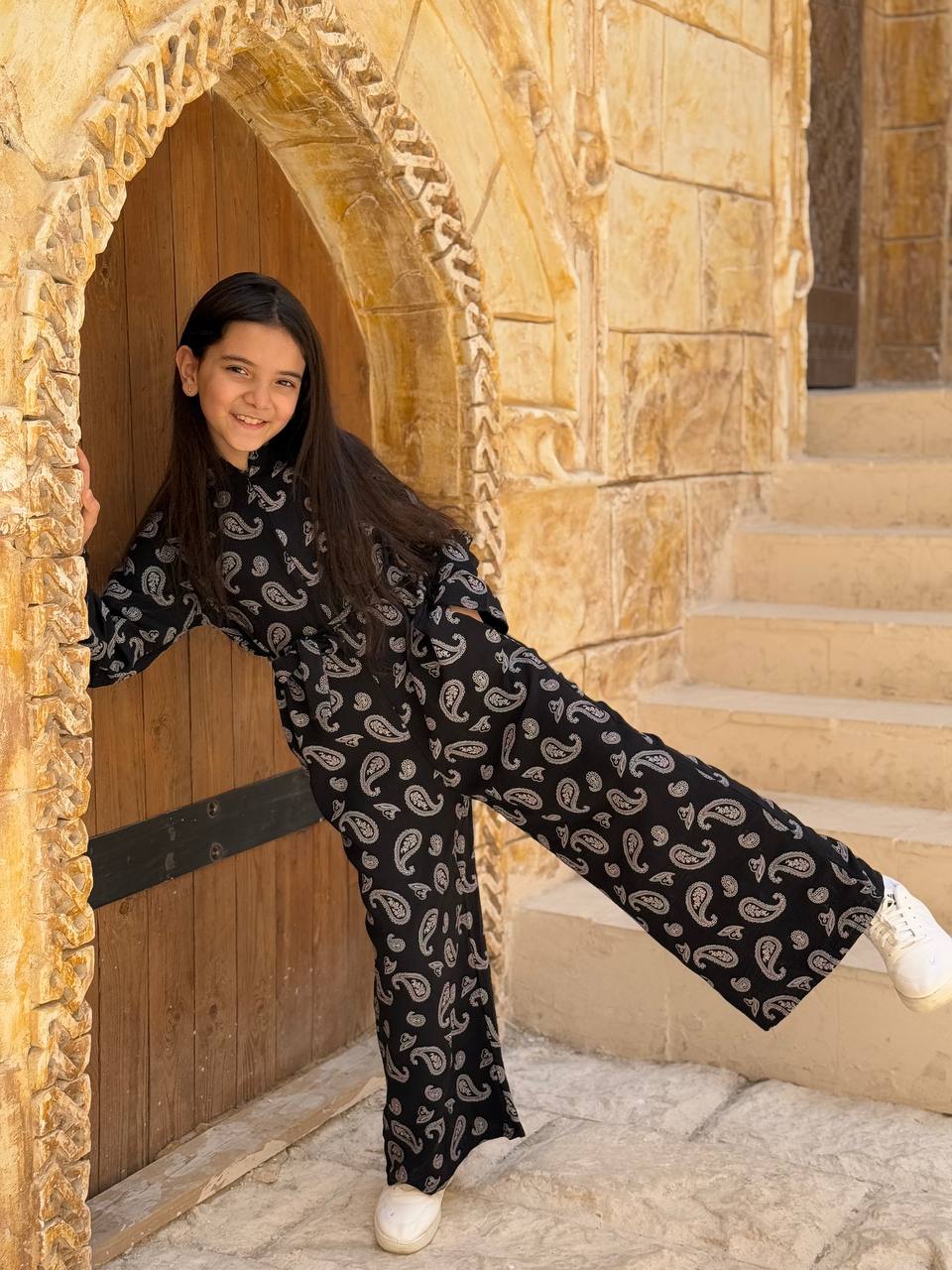 Sleeves printed jumpsuit (Girls)