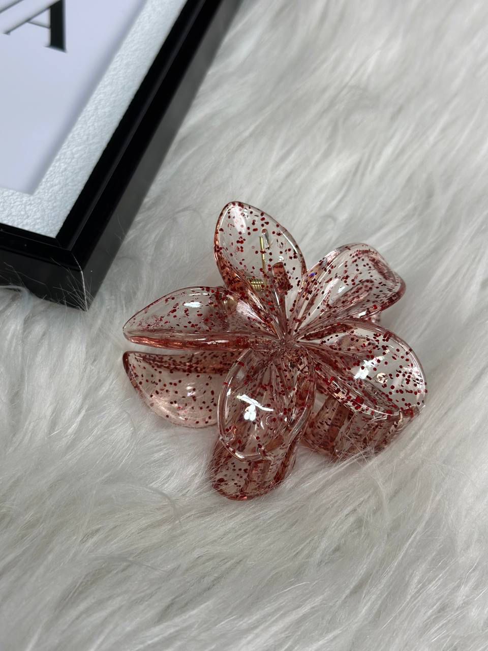 Glitter Flower Clips