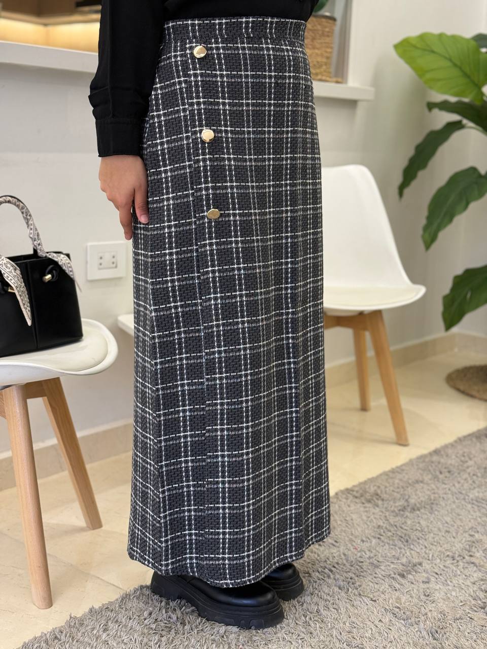 Channel Tweed Skirt