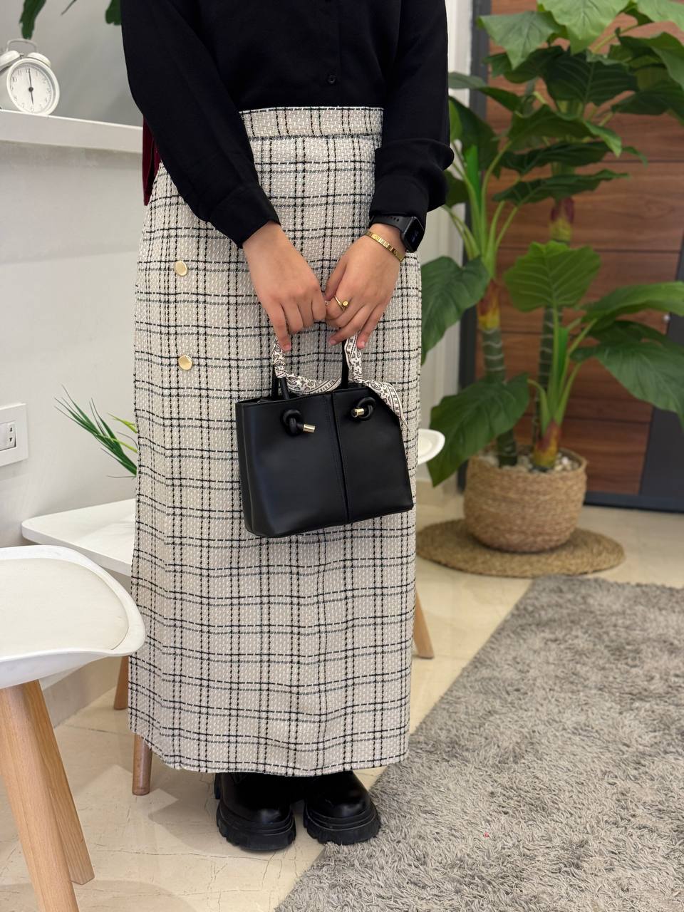 Channel Tweed Skirt