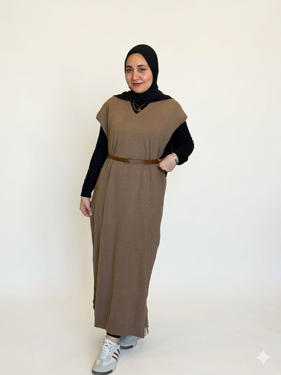 Long Wool Cut Dress