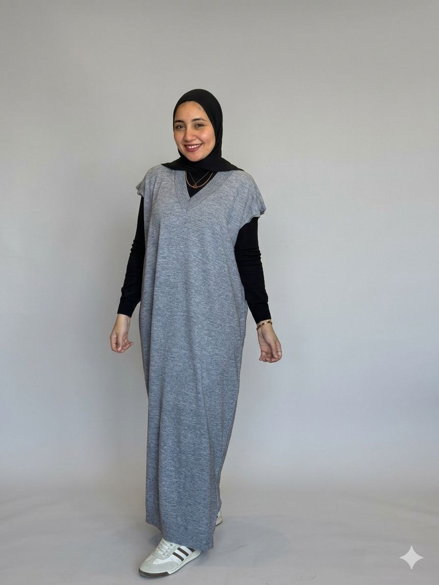 Long Wool Cut Dress