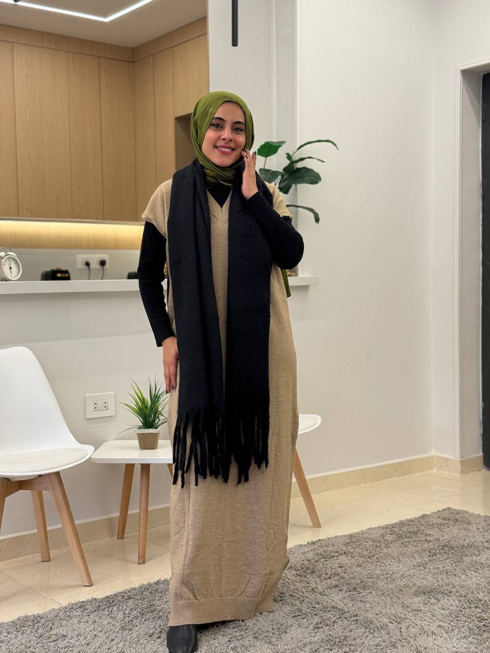 Long Wool Cut Dress