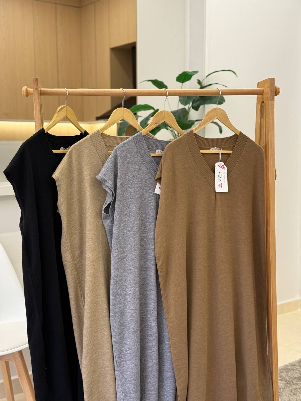 Long Wool Cut Dress