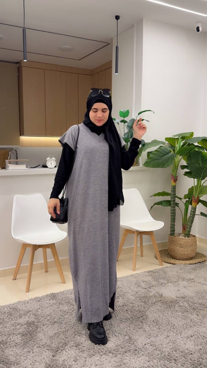 Long Wool Cut Dress